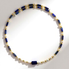 Collana rigida in acciaio con Lapislazzuli (Riya)
