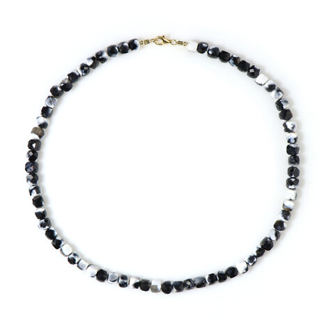 Zebra-Jaspis-Silberhalskette