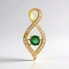 Ciondolo in argento con Apatite Verde