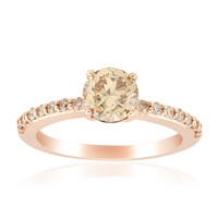 Gouden ring met een VS1 Argyle-Rose de France-Diamant