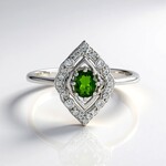 Anello in argento con Diopside Russo