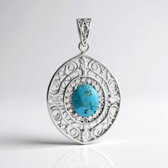 Ciondolo in argento con Turchese Kingman Mohave Blu