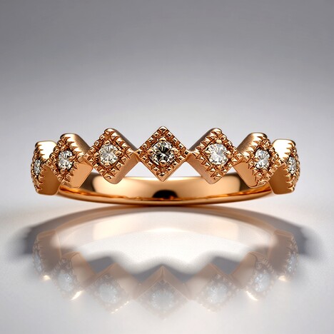 Anello in oro con Diamante Rose de France SI1 di Argyle (Annette)