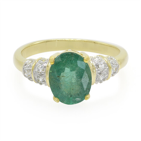 Anello placcato in oro con Smeraldo Bahia