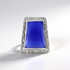 Ciondolo in argento con Calcedonio Blu