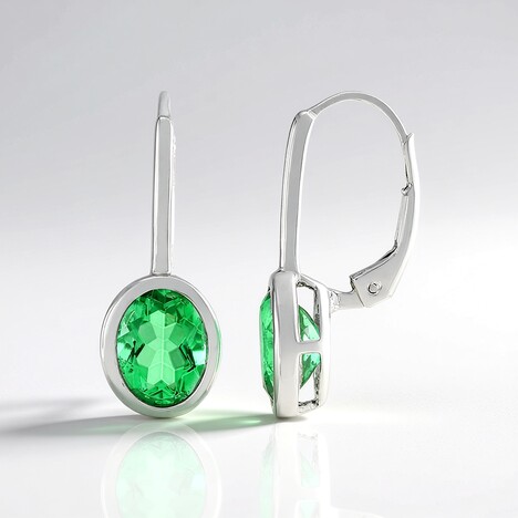 Orecchini in argento con Quarzo Verde Smeraldo
