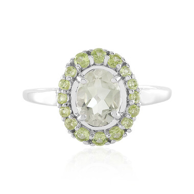 Grüner Amethyst-Silberring