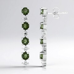 Orecchini in argento con Moldavite