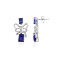Orecchini in argento con Zaffiro Blu del Madagascar