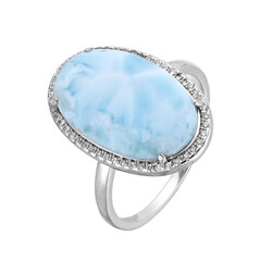 Zilveren ring met een larimar