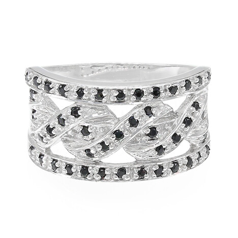 Schwarzer Spinell-Silberring