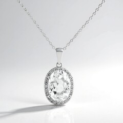 Collana in argento con Topazio Bianco