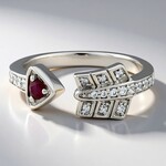 Bague en argent et Rubis de Madagascar