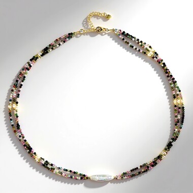 Collana in argento con Perla d'Acqua Dolce Bianca (Riya)