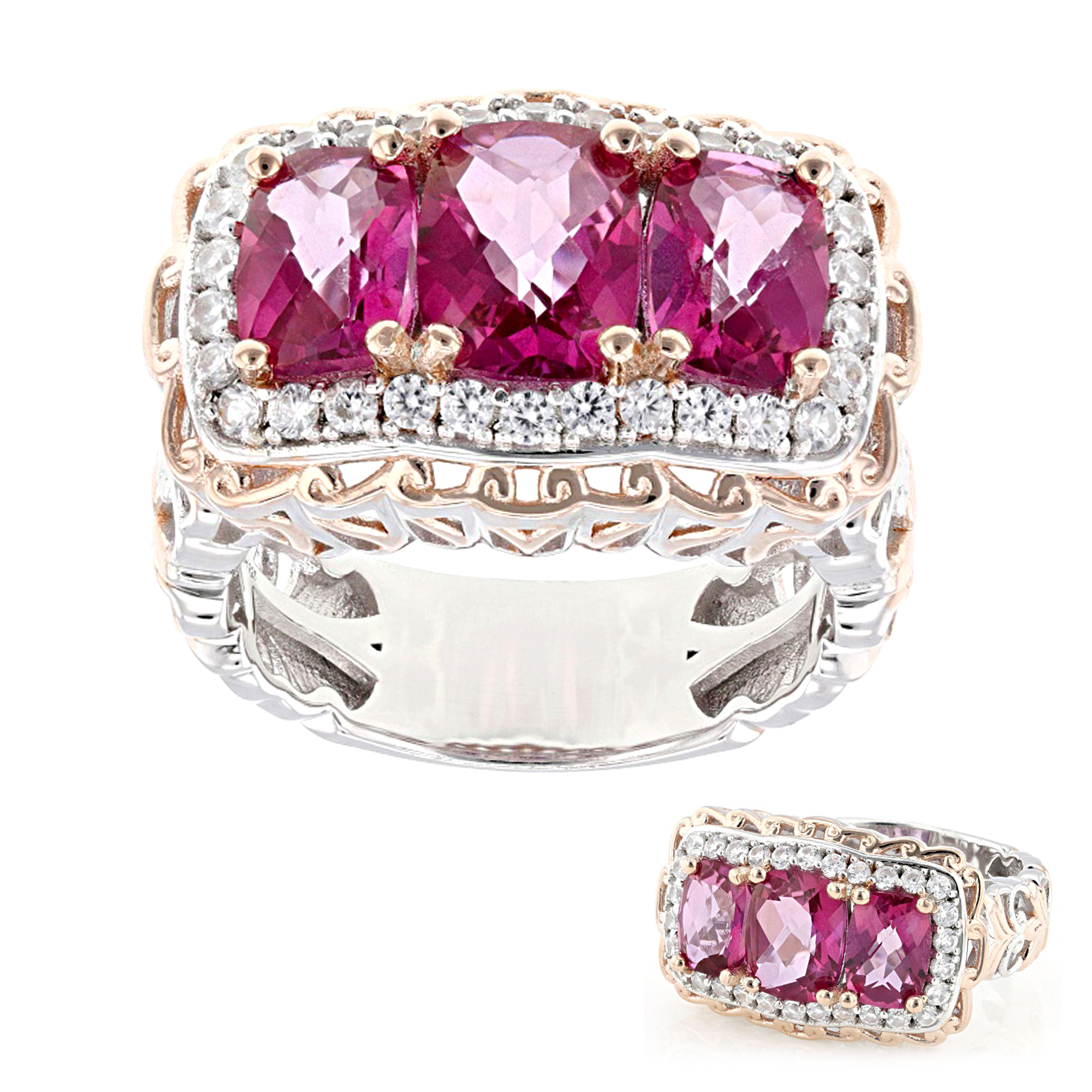 Anello in argento massiccio con topazio rosa Gems en Vogue