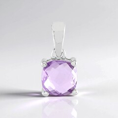 Ciondolo in argento con Ametista Rose de France
