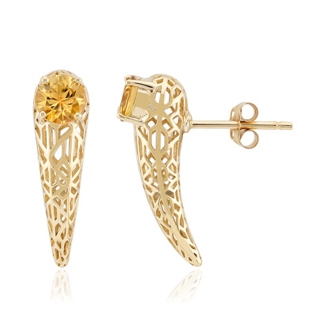 Boucles d'oreilles en or et Zircon jaune (Ornaments by de Melo)