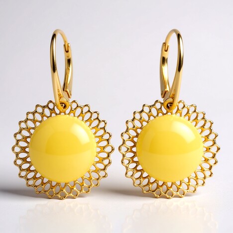 Boucles d'oreilles en argent et Ambre laiteux de la Baltique (dagen)