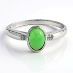 Anello in argento con Crisoprasio Imperiale