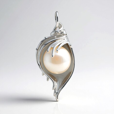 Ciondolo in argento con Perla d'Acqua Dolce Bianca (Michelle Albala)