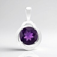 Pendentif en argent et Améthyste de Zambie