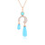 Zilveren halsketting met een Blauwe chalcedoon (KM by Juwelo)