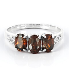 Anello in argento con Zircone Cioccolato