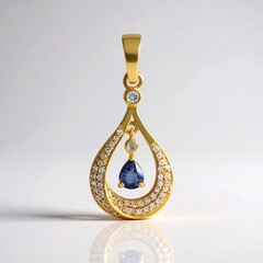 Ciondolo in argento con Zaffiro Ceylon Blu