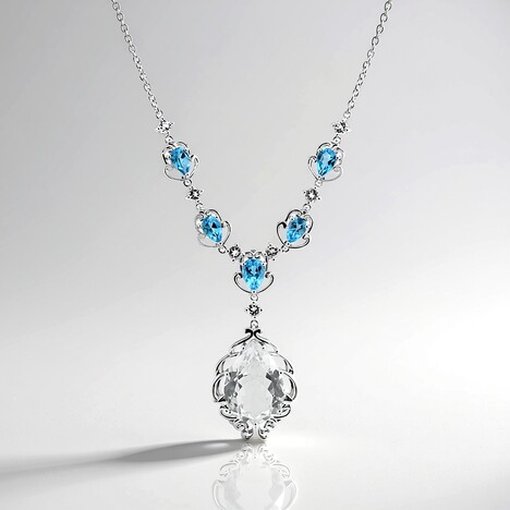 Collana in argento con Topazio Bianco