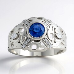 Anello in argento con Cianite del Nepal