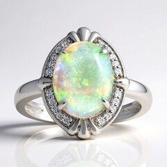 Bague en or et Opale de Mintabie