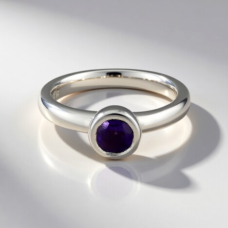 Anello in argento con Ametista Zambiana