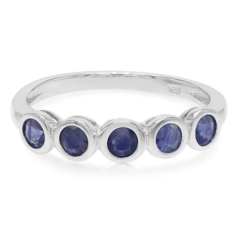 Zilveren ring met blauwe saffieren