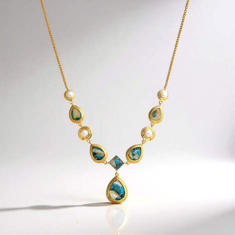 Collana in argento con Mosaico turchese