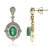 Pendientes en oro con Esmeralda de Zambia AAA (CIRARI)