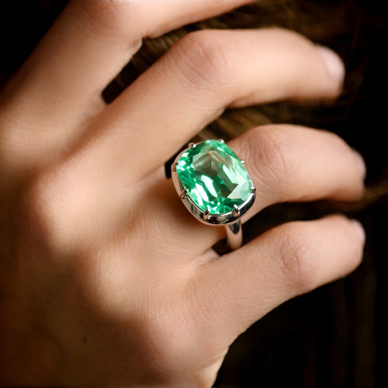 Anello in argento con Fluorite Braldu (Pallanova)