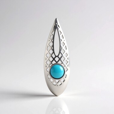Sleeping Beauty Turquoise Silver Pendant (Ornaments by de Melo)
