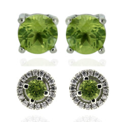 Peridot-Silberohrringe