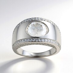 Anello in argento con Topazio Bianco (Adela Silber)