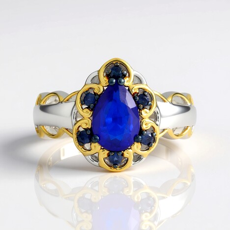Anello in argento con Spinello Cobalto (Gems en Vogue)