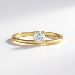Anello in oro con Diamante IF (G) (de Melo Gold)