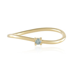 18K SI2 Sky Blue Diamond Gold Ring