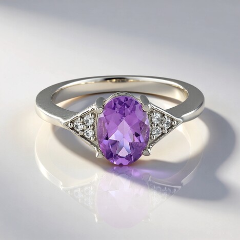 Bague en argent et Améthyste d'Uruguay