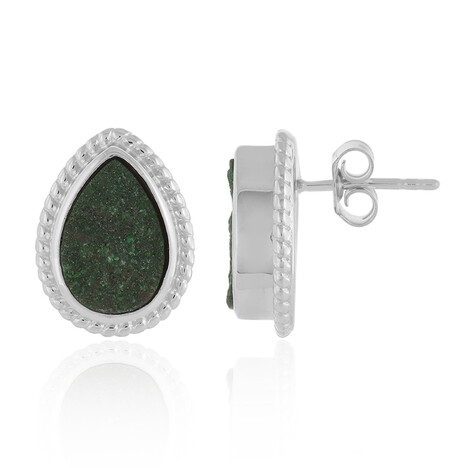 Pendientes en plata con Uvarovita