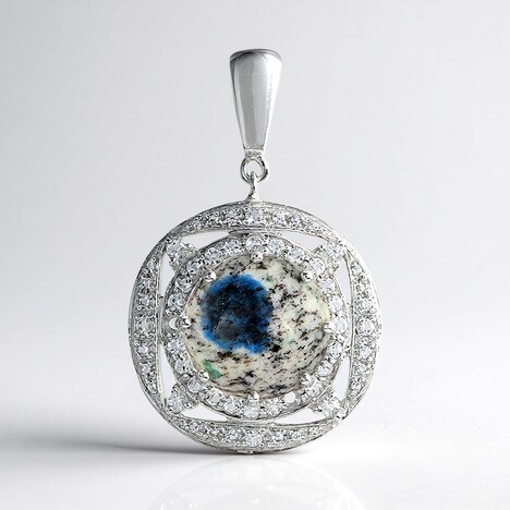 Ciondolo in argento con Azzurrite del K2