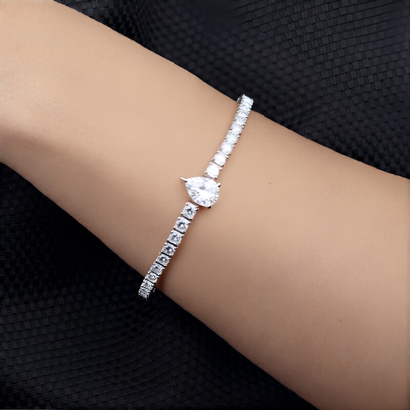 Bracciale in argento con Topazio Bianco