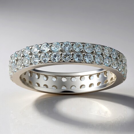 Anello in argento con Topazio Blu Cielo