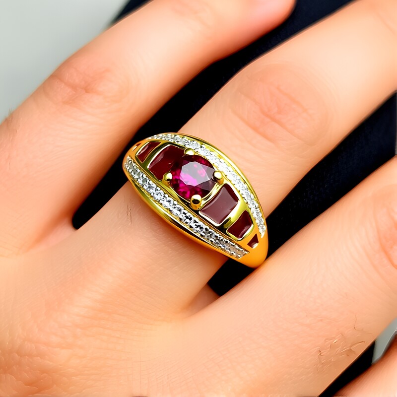 Rhodolith-Silberring