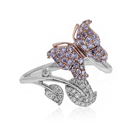 Pinkfarbener I1 Diamant-Goldring (CIRARI)