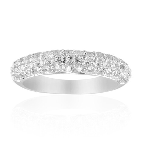 Weißer Topas-Silberring